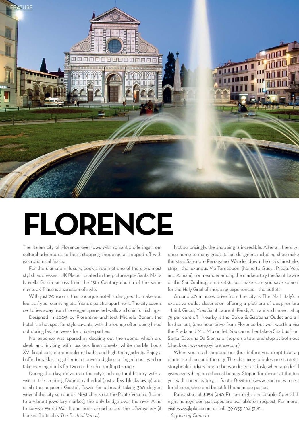 Florence — tearsheet